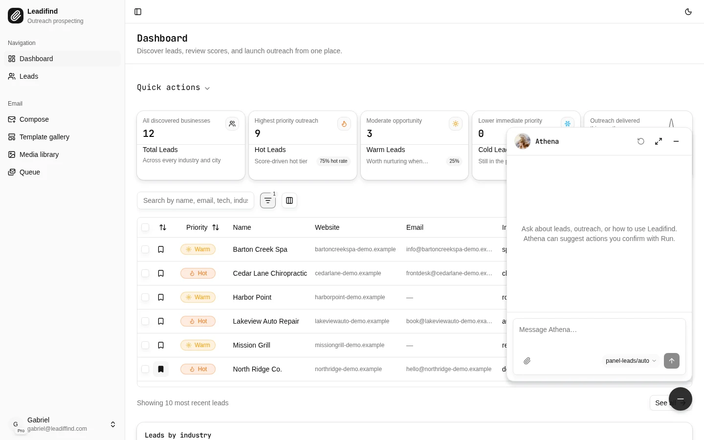 Athena AI assistant chat inside the app