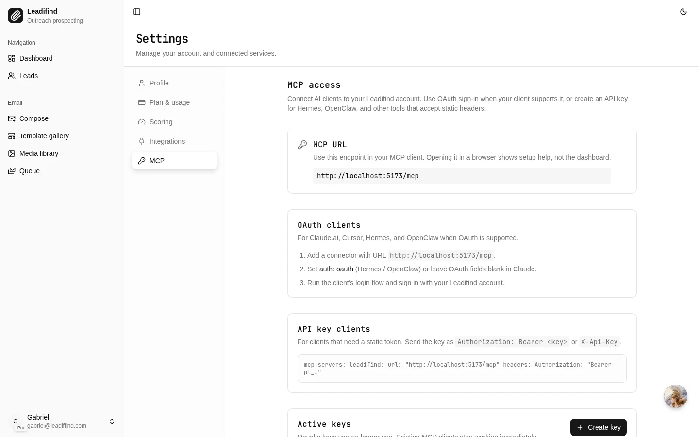 MCP connector settings for Claude and Cursor